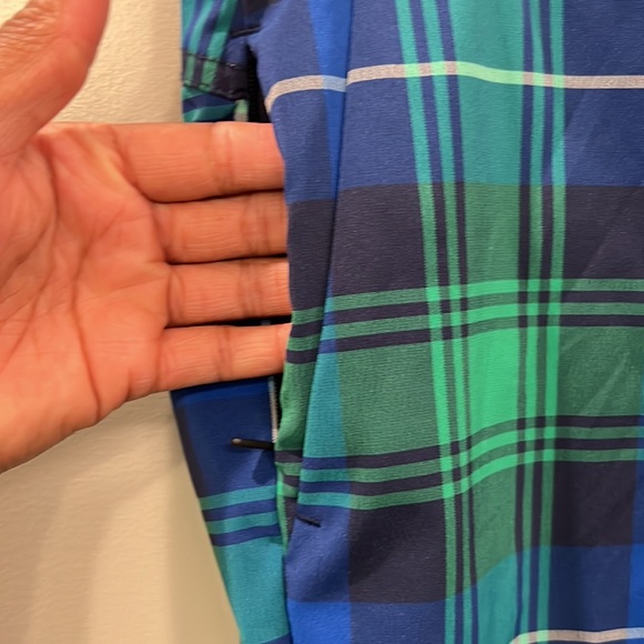 NWT: All in Motion Blue/Green Plaid Golf Shorts - Picture 6 of 7